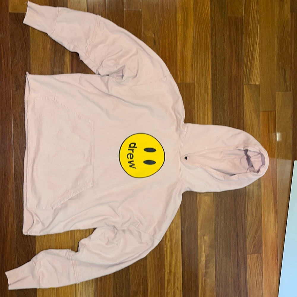 Warm once authentic Drew House Pink deconstructed Mascot hoodie.      Size XL